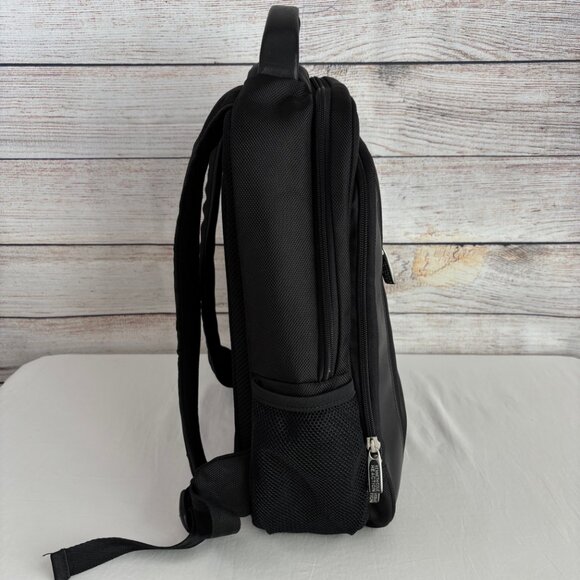 Kenneth Cole Reaction Backpack Laptop Canvas Slim Black Bag - Picture 4 of 14